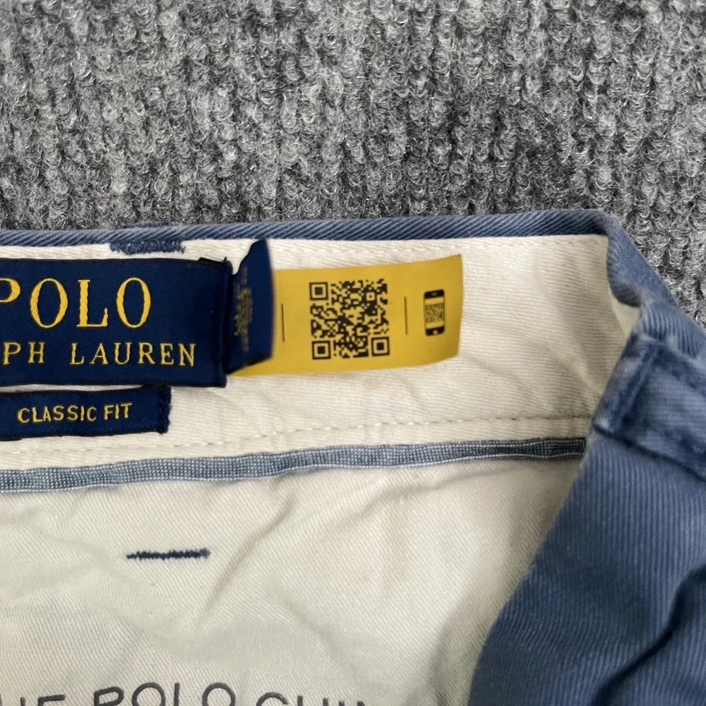 Polo Ralph Lauren Chino Pants Mens Sz 36/32 Stretch Cotton Blue